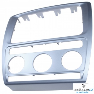Krycí rámeček k navigaci ŠKODA Octavia II. s aut. klimatizací - stříbrný