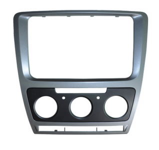 Krycí rámeček k navigaci Škoda Octavia II. facelift s man. klimatizací - Tmavě šedý