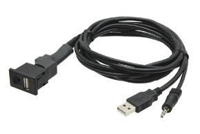 USB+JACK konektor MITSUBISHI Lancer (07-&gt;) / Outlander (09-12) / ASX (10-&gt;)