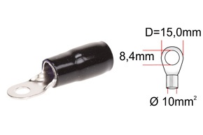 Kabelové oko pro kabel 10 mm² - černé