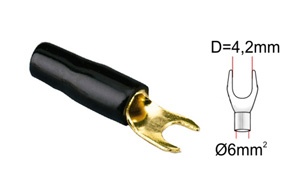 Kabelová vidlička 6 mm² - černá