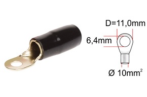 Kabelové oko pro kabel 10 mm² - černé