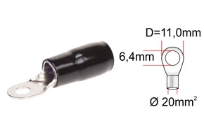 Kabelové oko pro kabel 20 mm² - černé