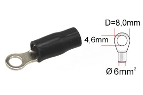Kabelové oko pro kabel 6 mm² - černé